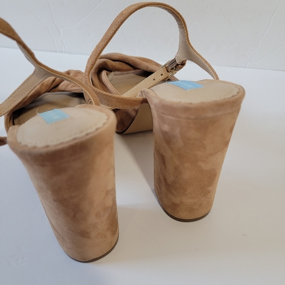 DRAPER JAMES Paloma Platform Tan Suede Slink Back Pumps Sz 8.5 Y2K Going Out - Picture 7 of 12